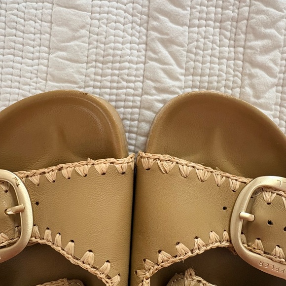 Loeffler Randall Theo Two-Band Platform Embroidered Sandal in Bisque Leather - Picture 6 of 6